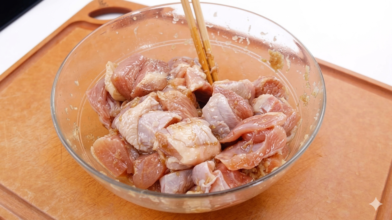 Thịt đã ướp gia vị